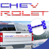 Chevrolet Silverado Tailgate Carbon Warrior Letters -3DTextured ABS Decals 2019-2023|Heatproof Scratch-Resistant | Carbon Mods